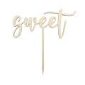 Drewniany Topper na tort z napisem „Sweet”