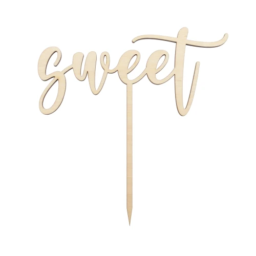 Wooden cake topper - "Sweet"
