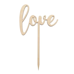 Wooden cake topper - "Love"