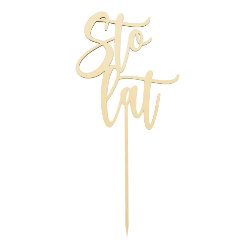 Wooden cake topper - "Sto lat"