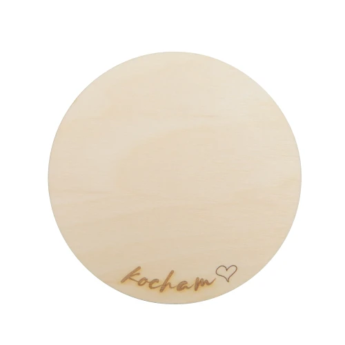 Wooden mug coaster - "Kocham"