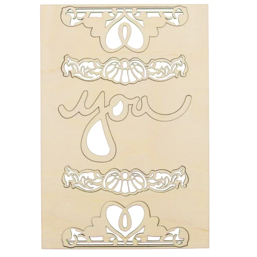 Wooden scraps set - "You"