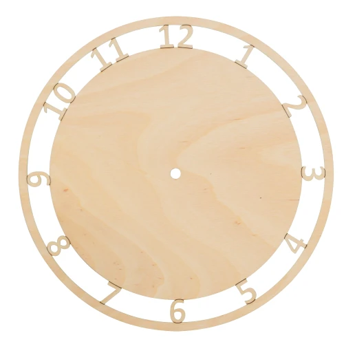 Wooden wall clock with cut out numbers