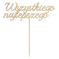 Drewniany Topper na tort urodzinowy „Wszystkiego Najlepszego”