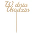 Drewniany Topper na tort urodzinowy „W dniu urodzin”