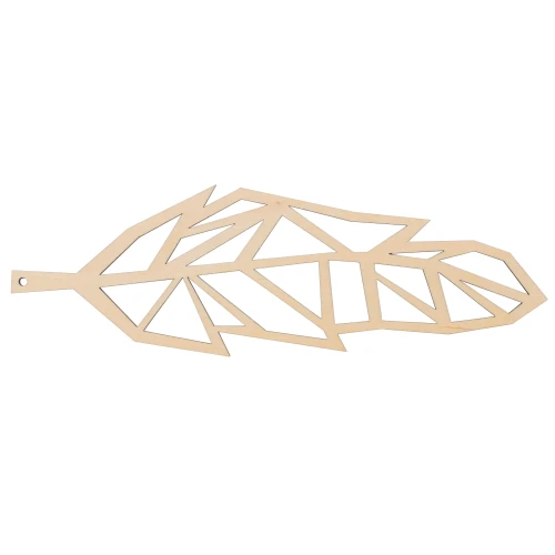 Wooden geometric feather