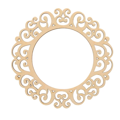 Decorative wooden oval frame