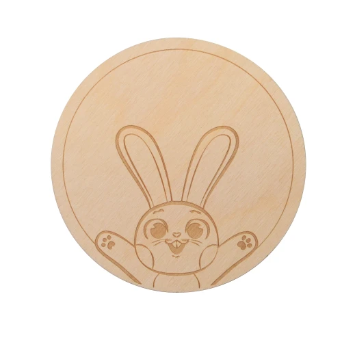 Wooden mug coaster - bunny
