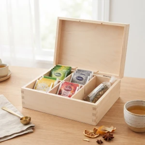 Tea Container - 5-Compartment Tea Organizer