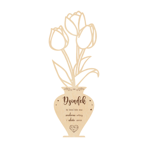 Wooden tulips with wishes for Grandparent's Day