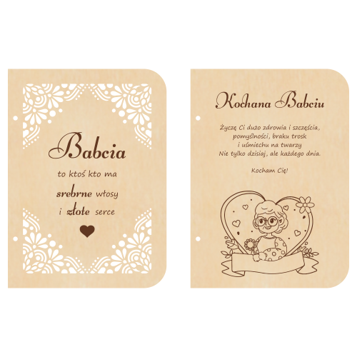 Wooden greeting card for Grandparent's Day - 2