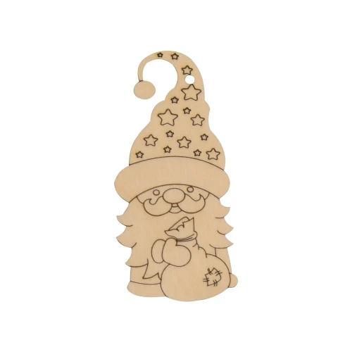 Wooden gnome for painting Christmas decoration