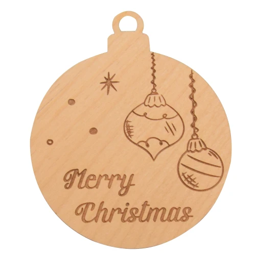 Eco ornament with a holiday engraving of the ornament