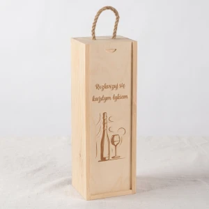 Single wine box with sliding lid - gift box for wine lover