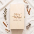Pudełko drewniane na alkohol, świąteczny grawer Merry Christmas