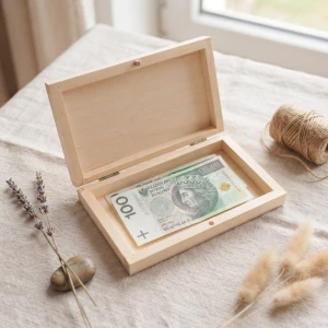 Wooden box for banknotes - gift item