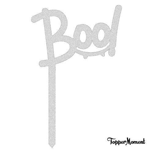 Topper piker Napis "Boo!" z zębami wampira