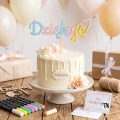 Topper napis "Dziękuję" z serduszkiem kolorowy