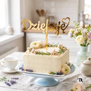 Topper napis "Dziękuję" z serduszkiem (Sweet)
