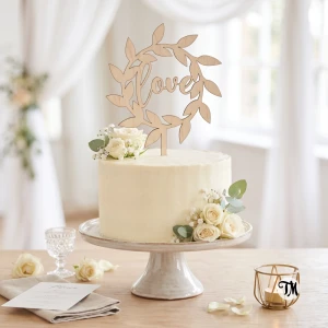 Topper "love" w wianku (Boho)