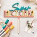 Topper napis "Super Nauczycielka" kolorowy