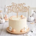 Topper napis "Halloween" z nietoperzami z drewna