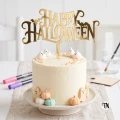 Topper napis "Halloween" z nietoperzami złoty