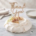 Topper napis "Thank You" pisany ręcznie drewniany