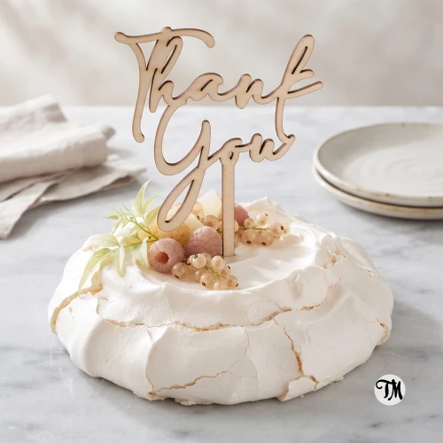 Topper napis "Thank You" pisany ręcznie