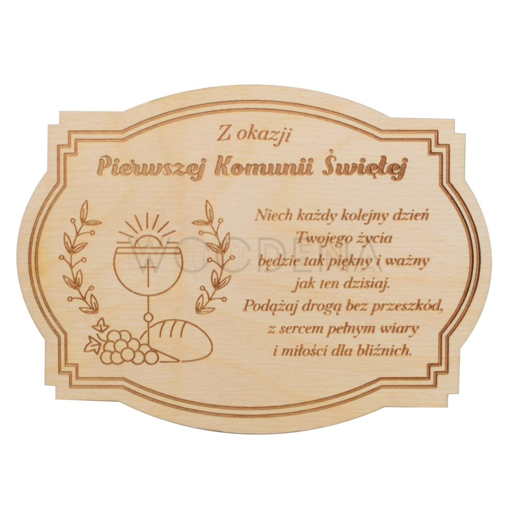 Drewniane podziękowania na komunię