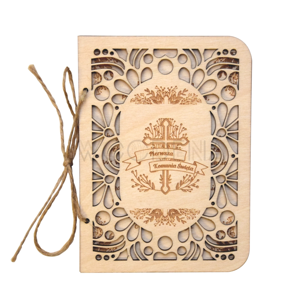Drewniane kartka komunię