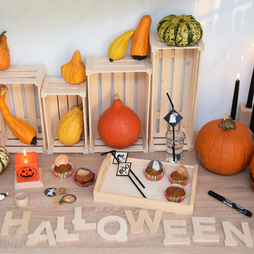 Jesienny wystrój domu z użyciem drewnianych elementów